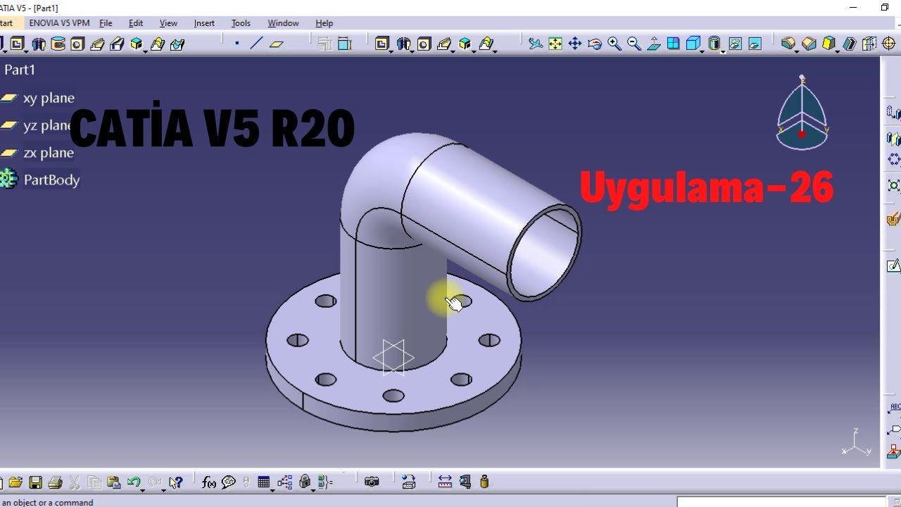 Catia v5 r20  Örnek Çizimler Uygulama-26  #catia v5 r20