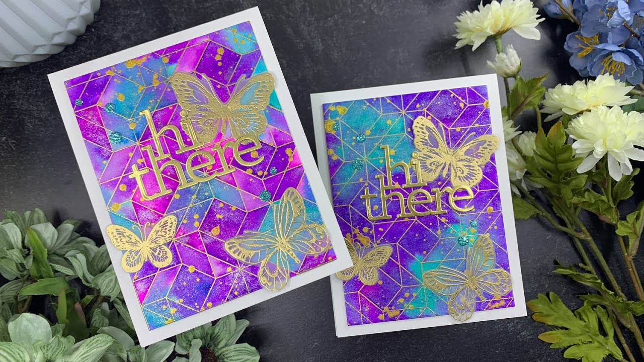 Shimmer Powder Backgrounds 2 Ways | SSS Beautiful Butterflies Take 6