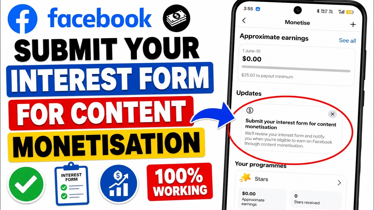 Submit your interest form for Content Monetization || Facebook Submit your interest form