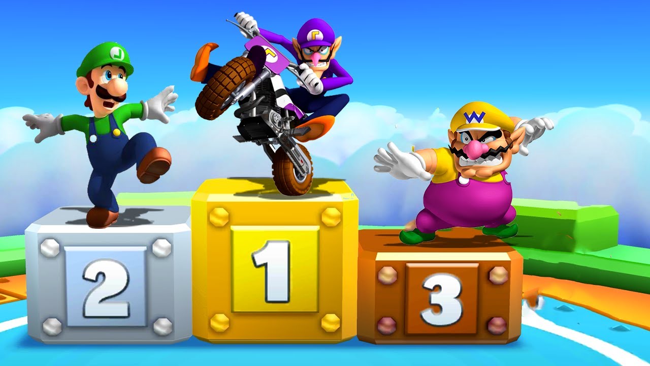 Mario Party Star Rush - Top Lucky Minigames - Waluigi vs Wario vs Luigi vs Daisy