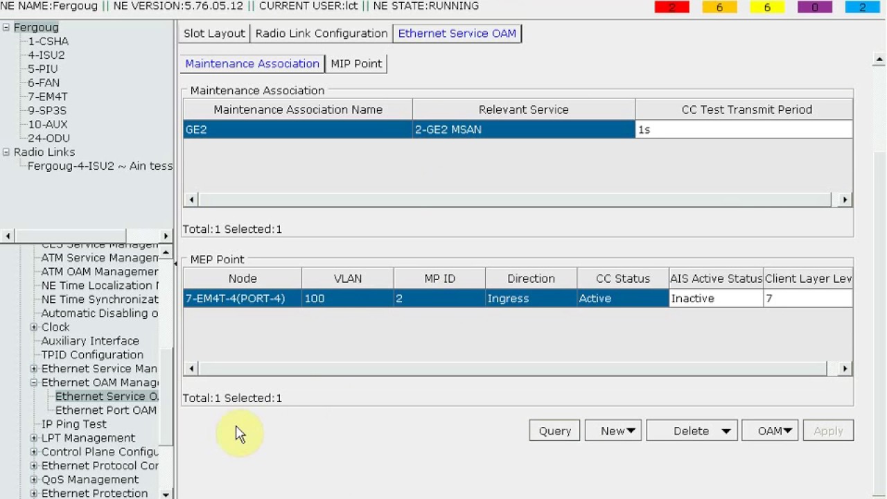 Test port FE GE RTN 910 Huawei