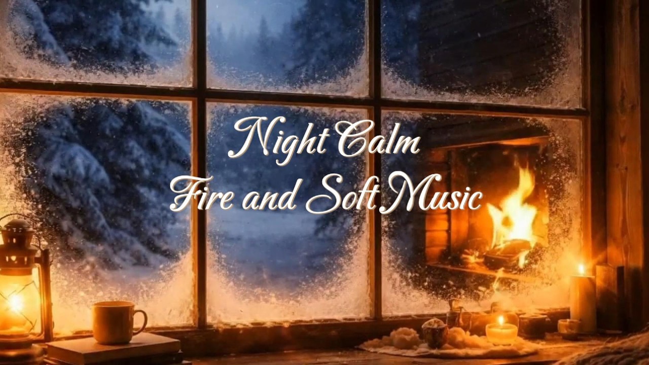 Calming Fireplace Sounds with Gentle Music 🔥 Sleep Fast