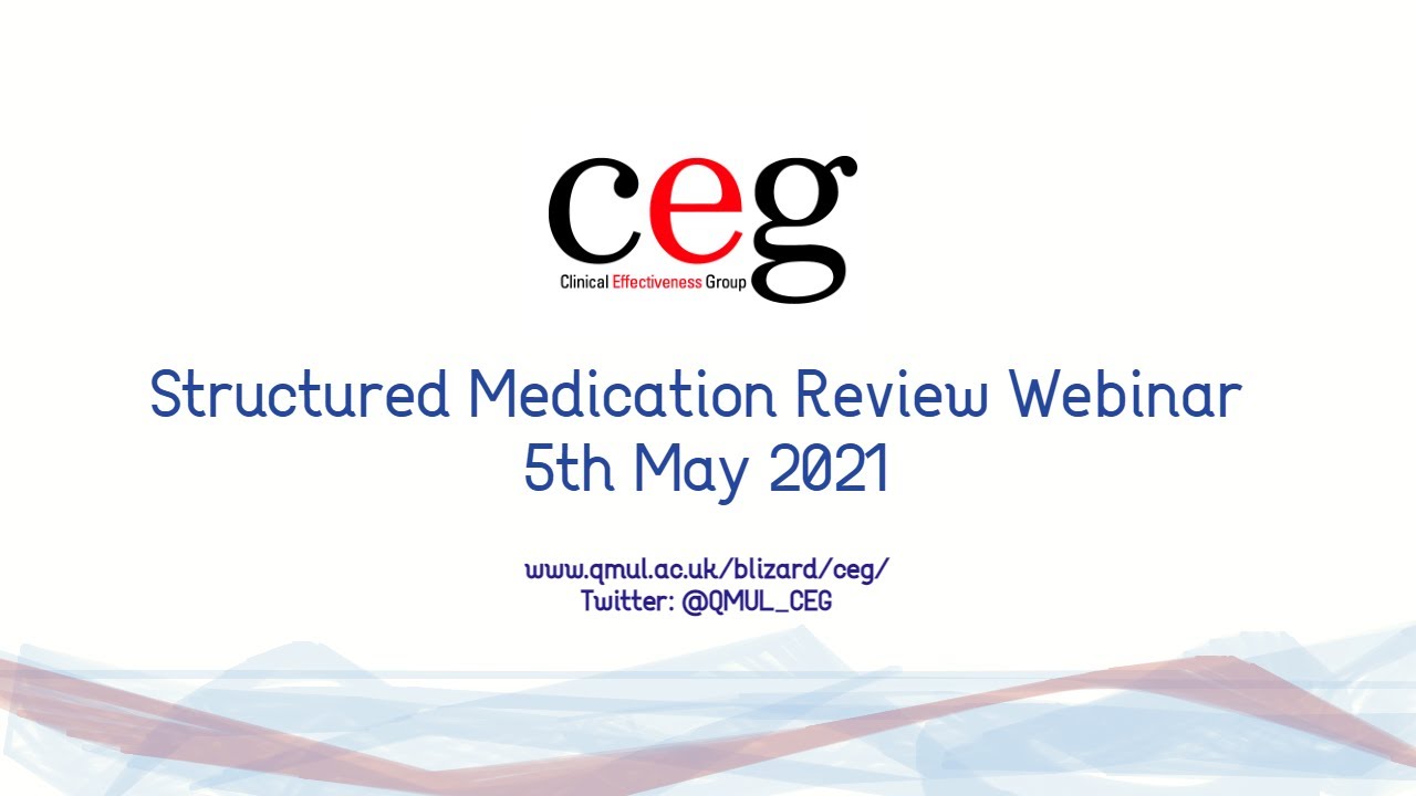 Webinar: Structured Medication Review, 5 May 2021