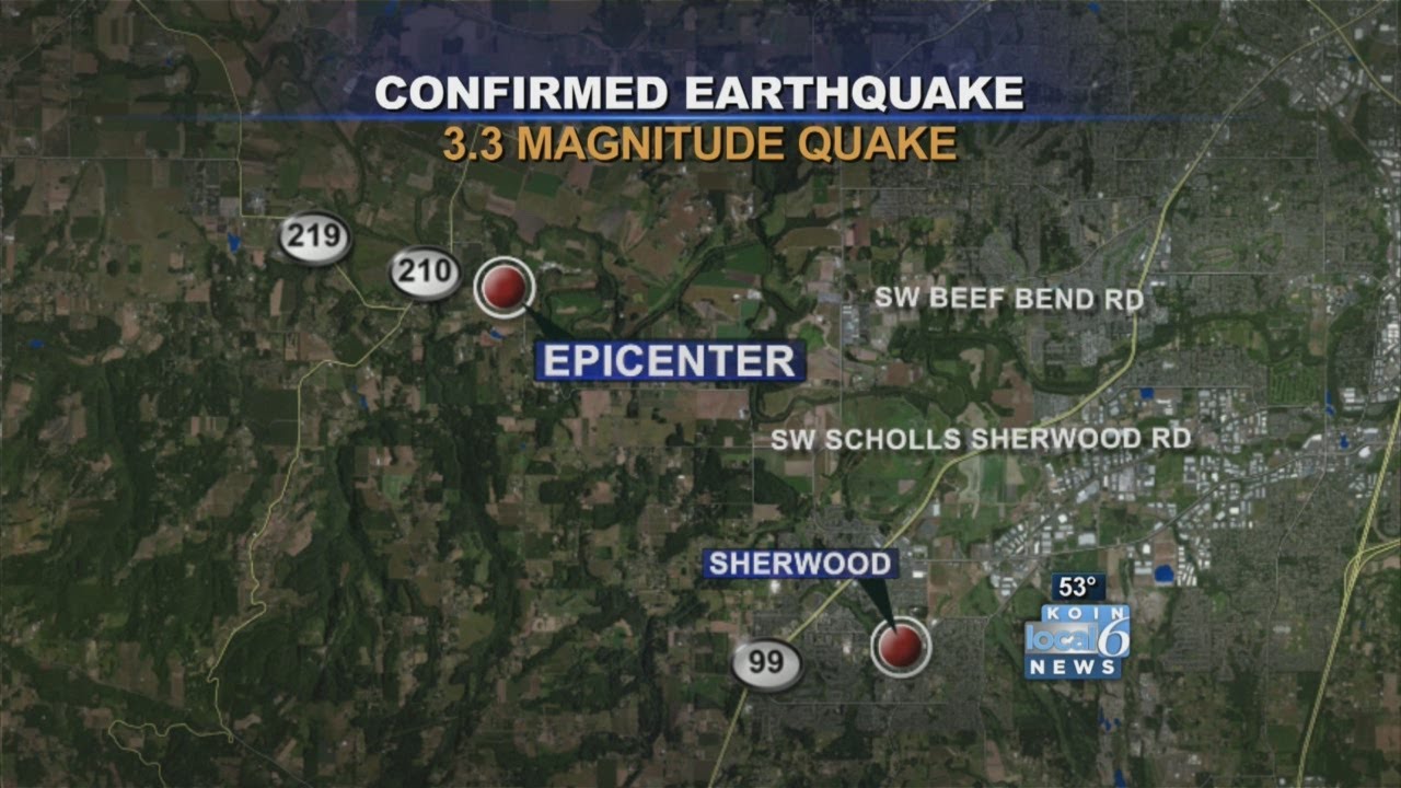 USGS reports 3.3 earthquake NW of Sherwood