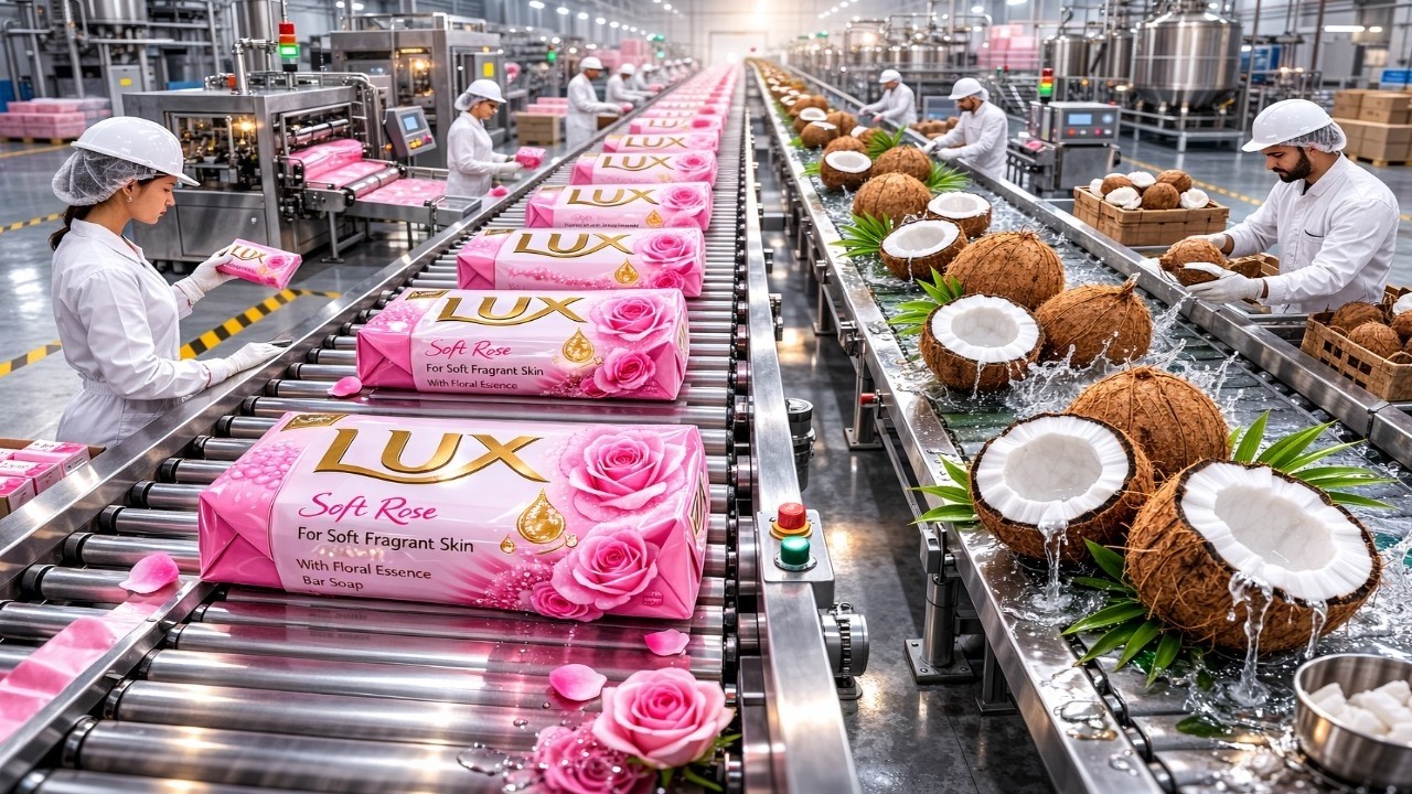How Lux Soap Is Made | From Coconuts to Premium Soap Factory Process