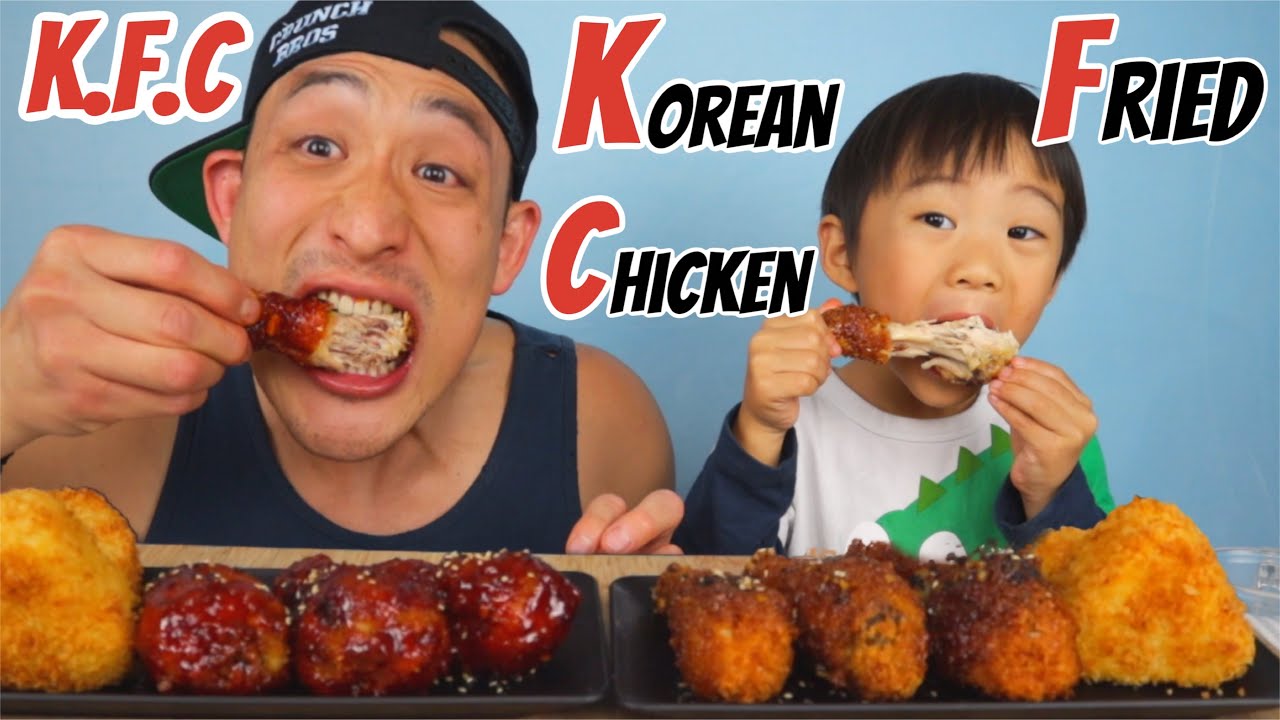 KOREAN FRIED CHICKEN MUKBANG!! Spicy fried chicken + honey glazed + potato korokke