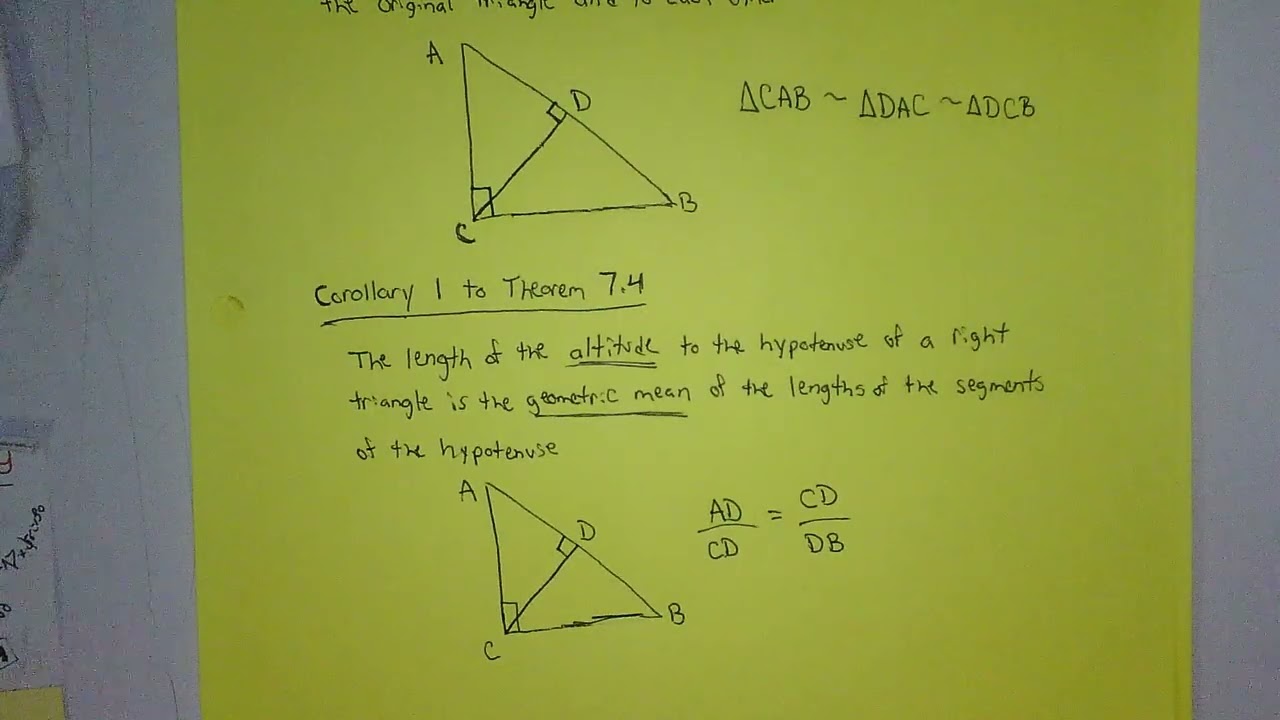 1/15/26 Geometry Chapter 7.4 Similarity in Right Triangles Notes
