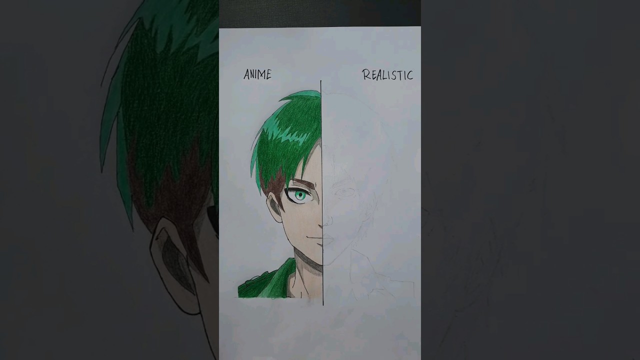 drawing anime vs realistic levi #drawing #shorts