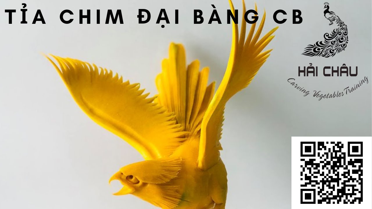 Tỉa trái bí đỏ thành đại bàng - TRUNG TÂM ĐÀO TẠO CẮT TỈA - ĐIÊU KHẮC CỦ QUẢ
