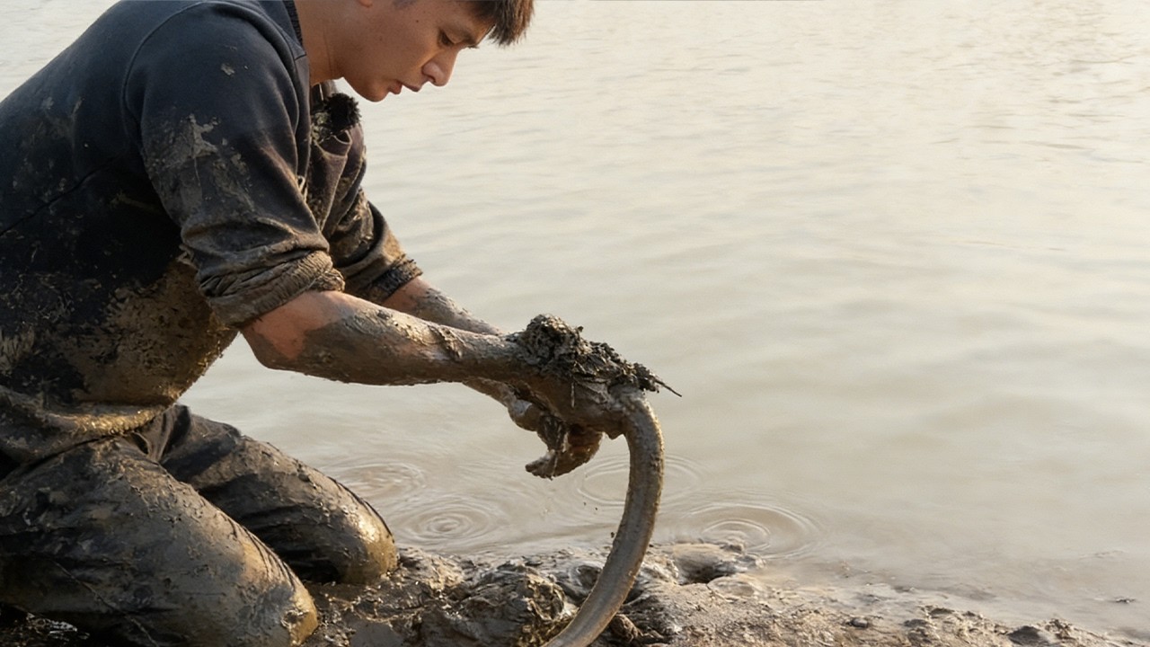 老闆用鐵鍬都挖這麼多，我徒手能不能更猛？#fishing #熱門