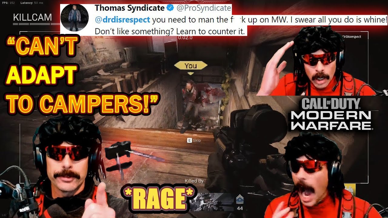 DrDisrespect RAGES at CAMPERS & RESPONDS To Syndicate on Claymores & Shottys in COD Modern Warfare!