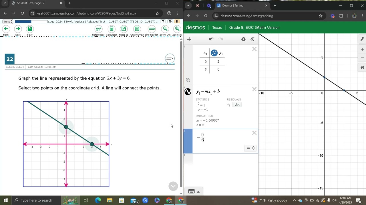 Algebra 1 2025 STAAR review part 3 (questions 21-30)