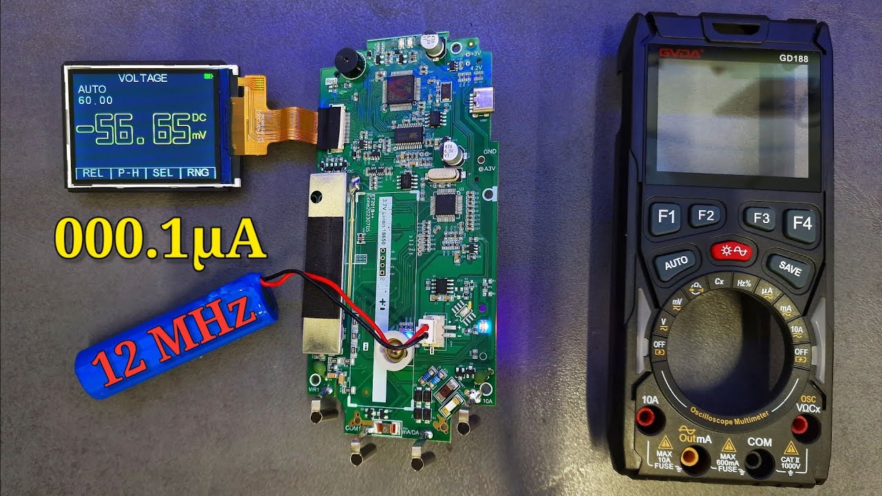 GVDA GD188 3 in 1 12MHz Digital Oscilloscope Multimeter which can measure Currents from 0,1µA to 10A