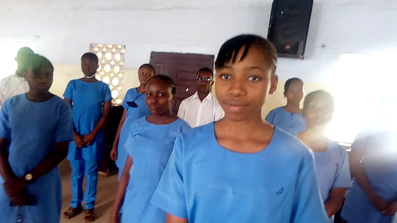 The School Chorale of AFCS Uyo rehearses a farewell song in honour of Air Marshal N Eduok