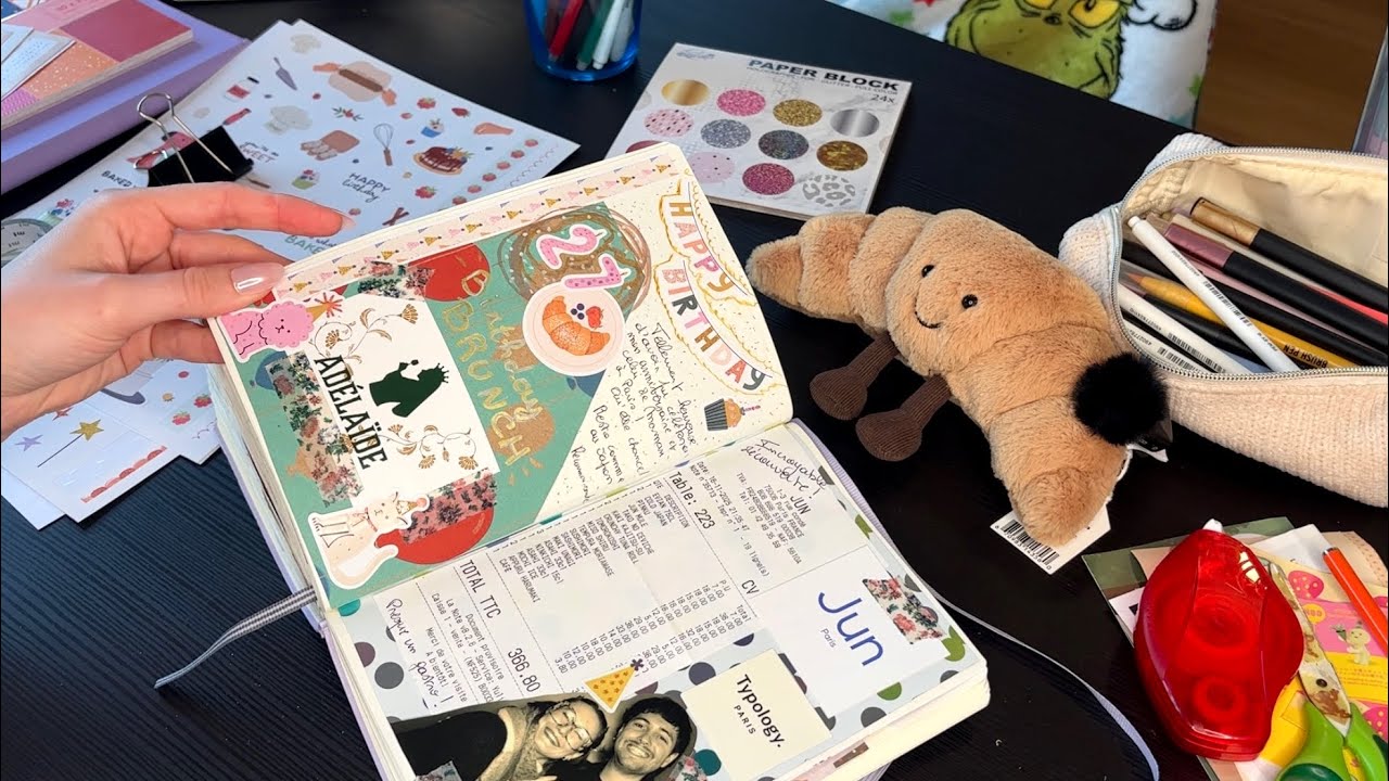 ASMR FR 🎨 HOW TO JUNK JOURNAL 📔 On crée une page de A à Z 