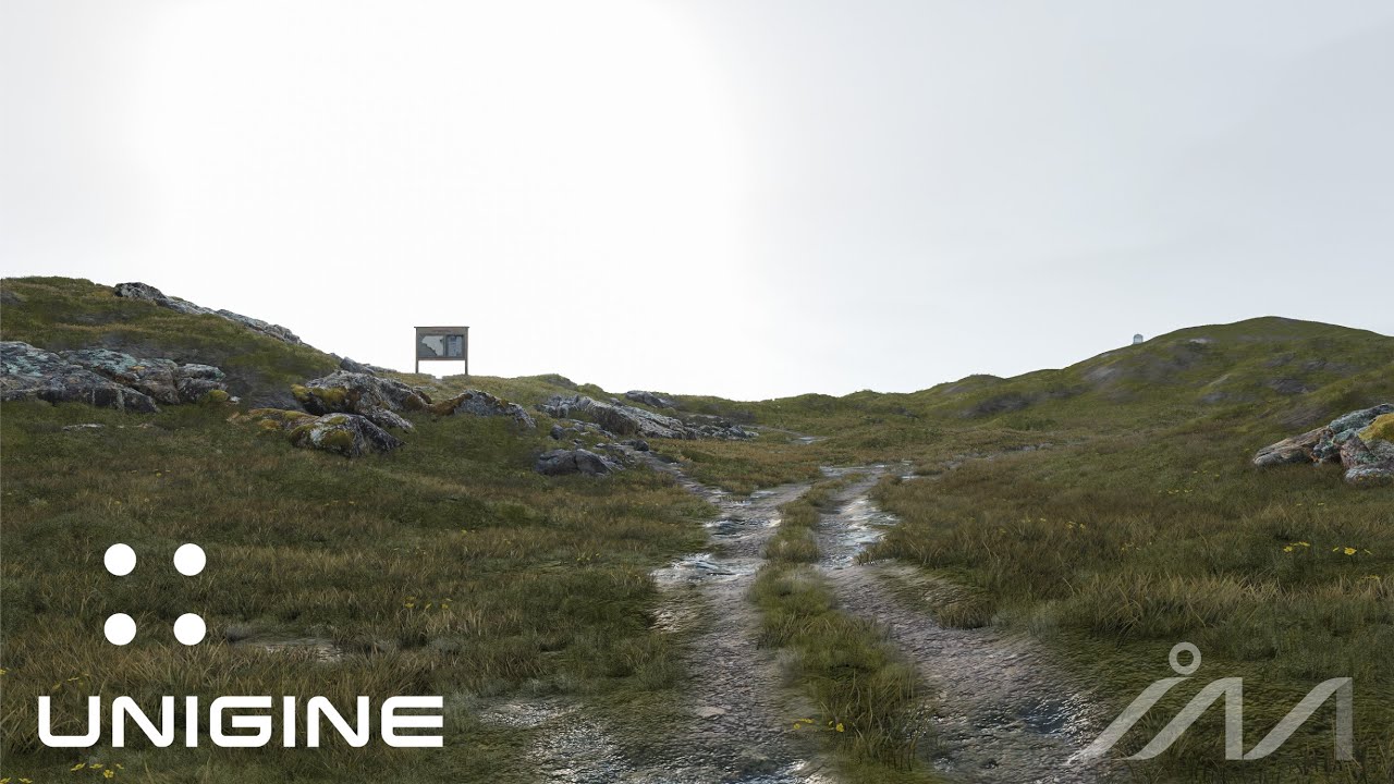 Virtual Walk along Coastal Path / 3D Graphics with Nature Sounds (UNIGINE 2.14)
