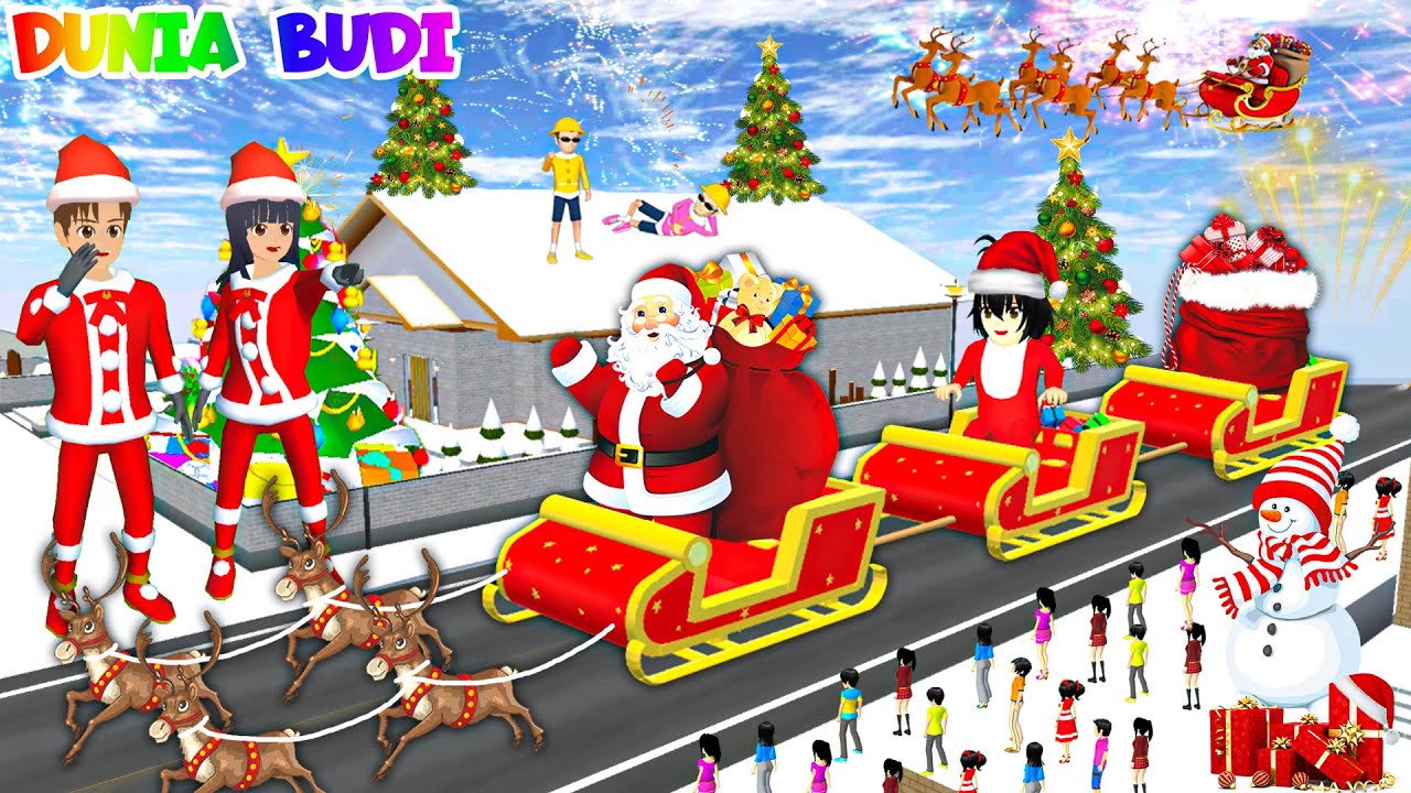 Yuta Mio Ikut Pawai Kereta Santa Di Hari Natal | Baby Celine Bantu Santa Bagi Hadiah