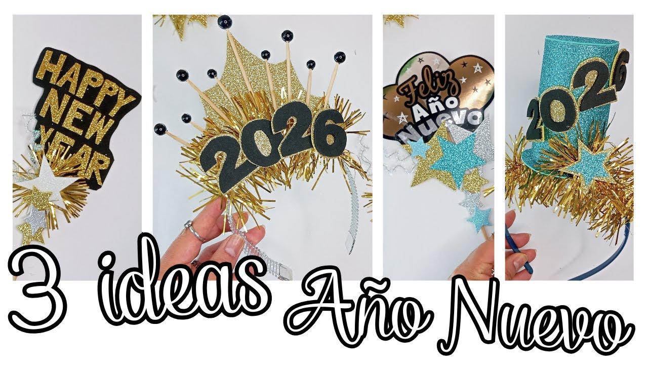 🎉DIY Año Nuevo!!! Diademas para año nuevo /DIY HAPPY NEW YEAR/ ideas para año nuevo 2026🎉