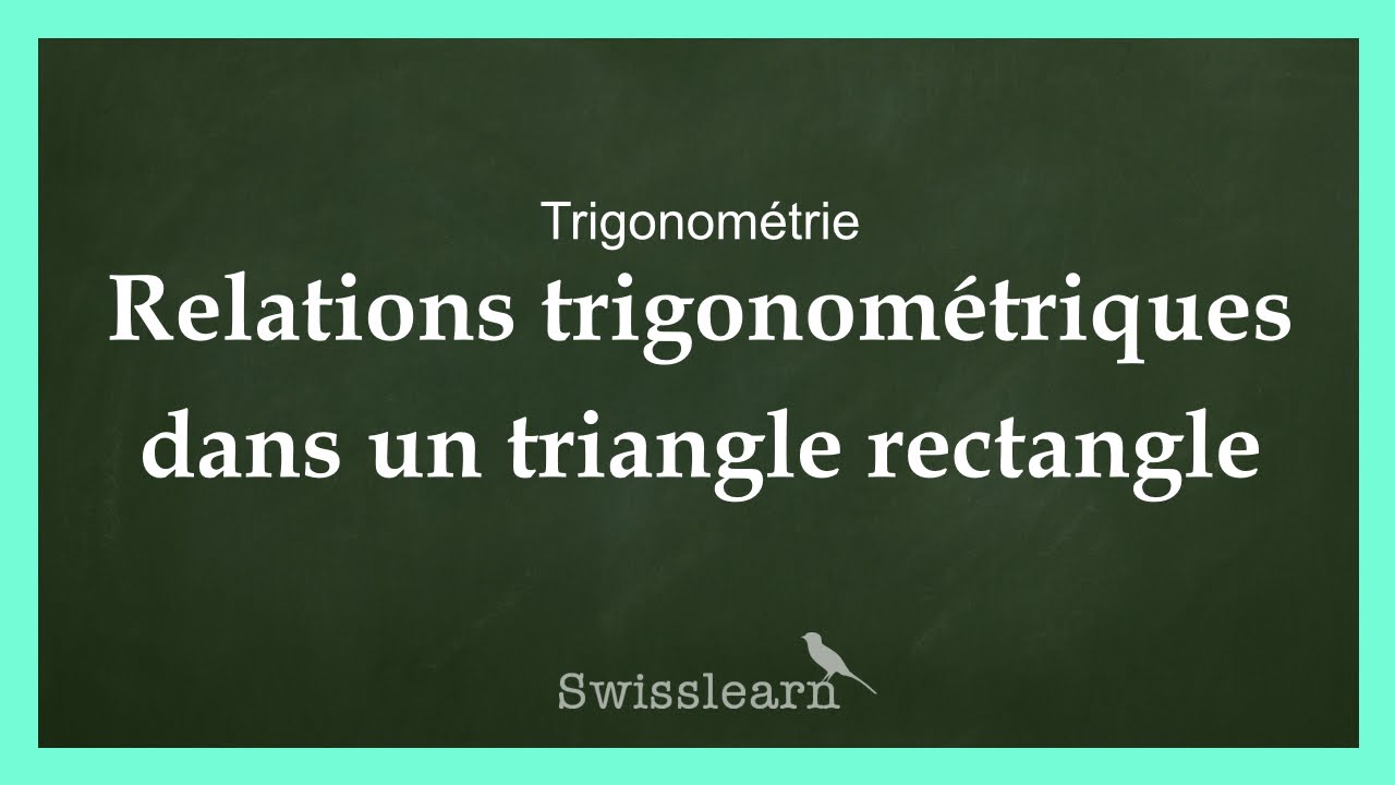 Sinus, cosinus et tangente dans un triangle rectangle
