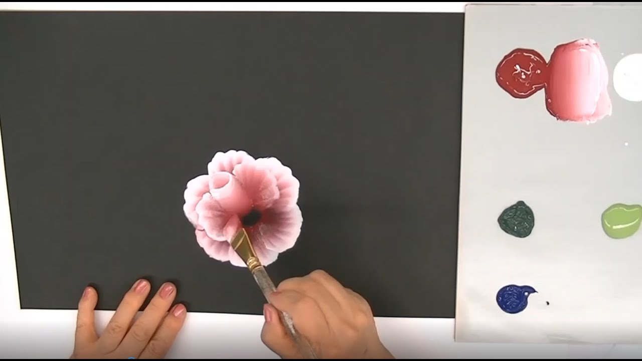 ワンストロークトールペイントによるバラの描き方