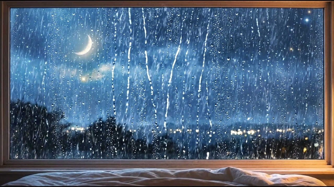 Rainy Window View | 10 Hours of Thunder Sounds for Sleep, Study & Relaxation