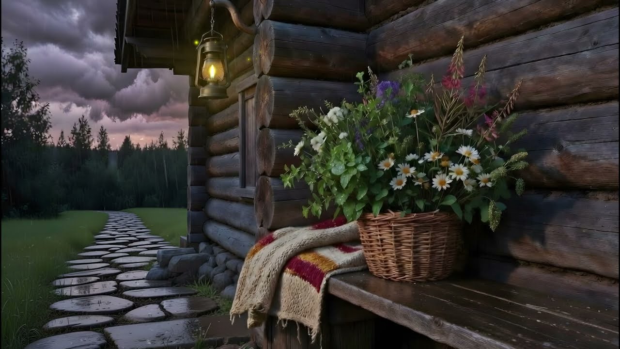Rainy Night in the Forest House 🌲 | Soothing Sounds of Rain and Birdsong for Deep Sleep