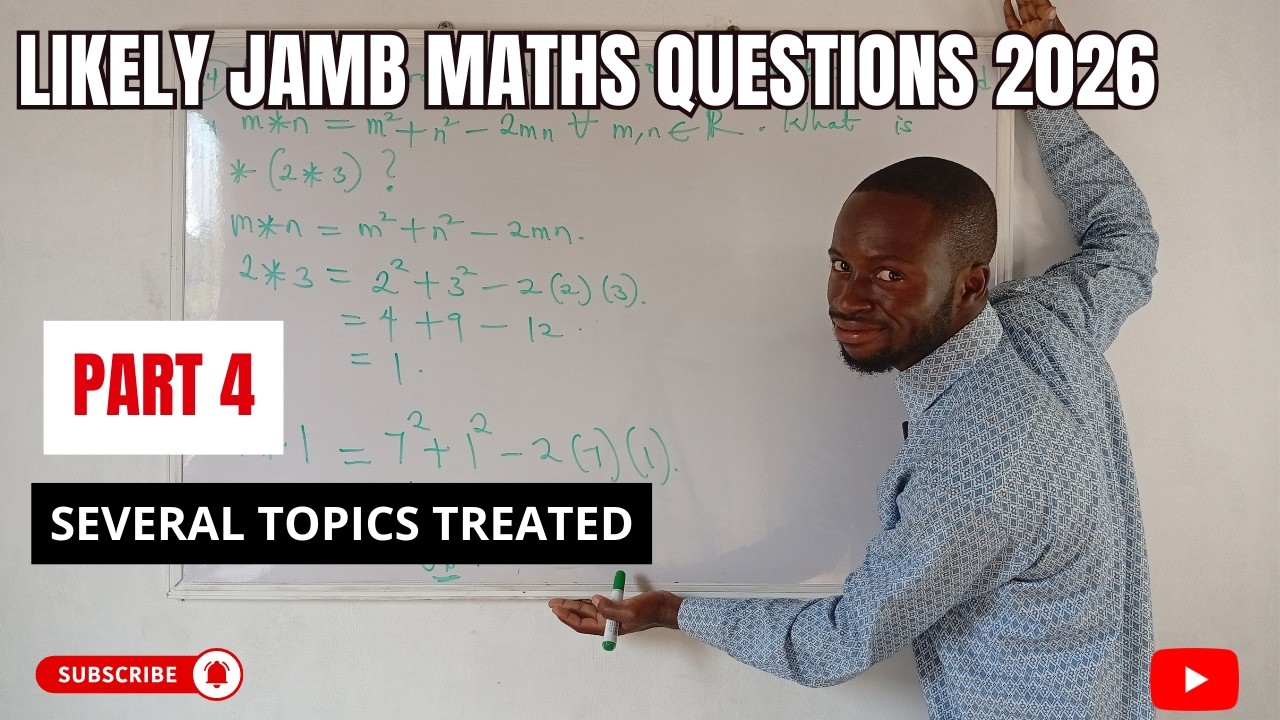 JAMB 2026 Mathematics: Likely Questions, Repeated Topics & Full Solutions || PART 4