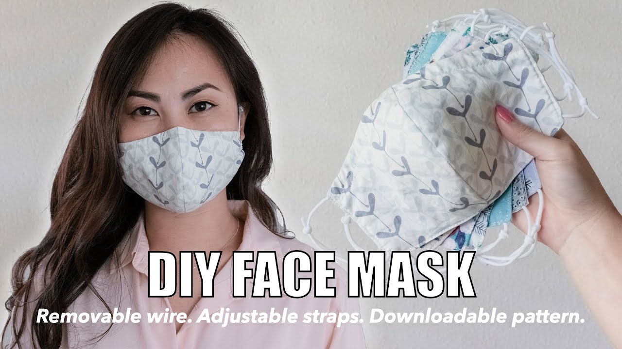 [Free Pattern] DIY Face Mask w/Removable Nose Wire & Adjustable Straps