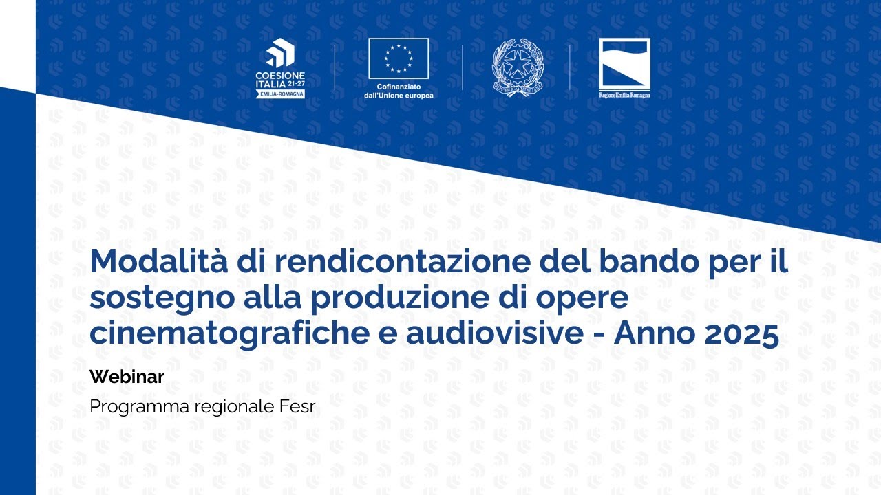 Modalità di rendicontazione bando per la produzione di opere cinematografiche e audiovisive - 2025