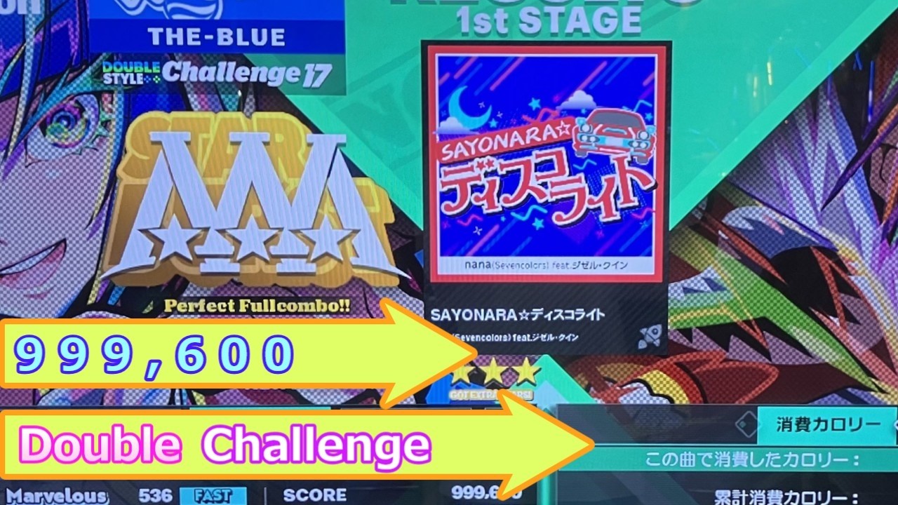 【DDR】Sayonara☆ディスコライト Double Challenge 999,600