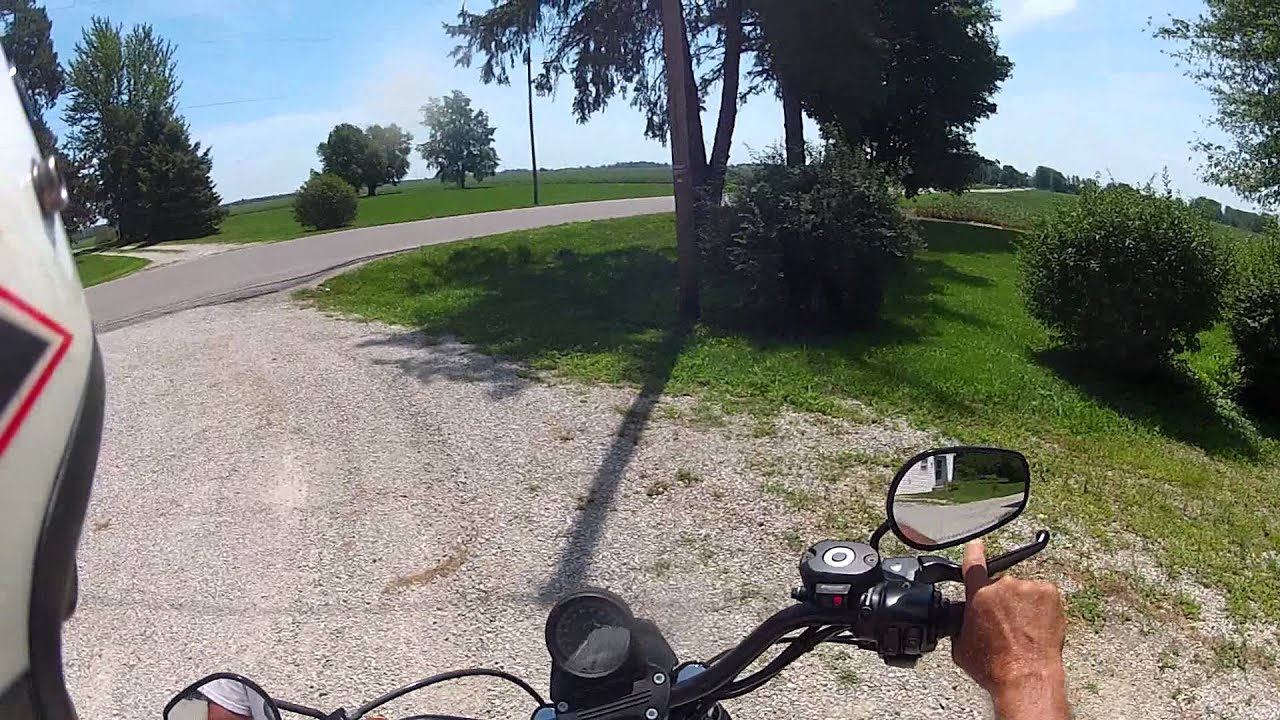 Motorcycle ride from Winslow farm to Jimmy (James) Dean's grave in Fairmount, Indiana