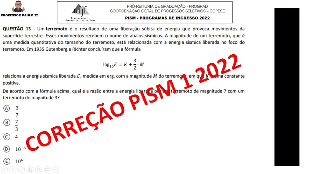 Prova de Matemática PISM 1/2022 QUESTÃO OBJETIVA 13