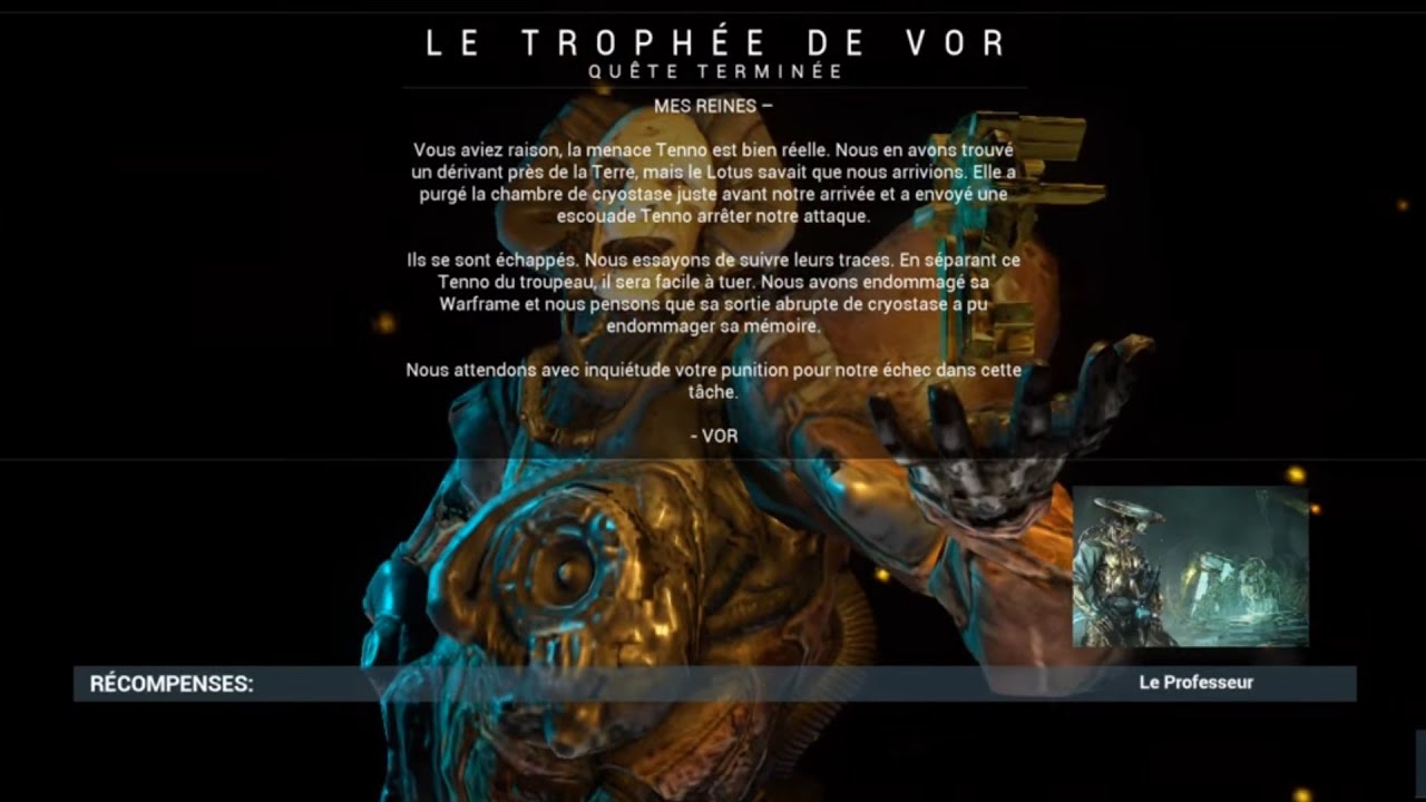 2eme parti du tuto de warframe la fin de Vor