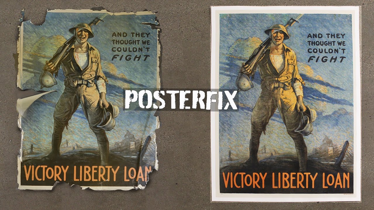 RESTORING - 1919 Victory LIBERTY LOAN - Clyde Forsythe POSTER FIX