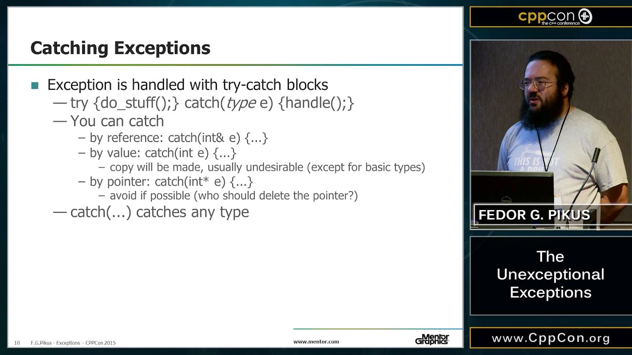 CppCon 2015: Fedor Pikus “The Unexceptional Exceptions