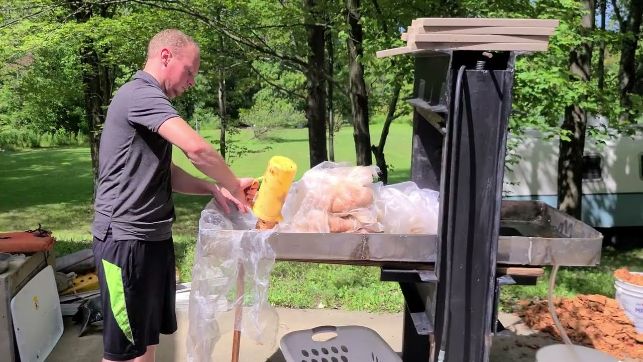 Pressing Cider with home build press