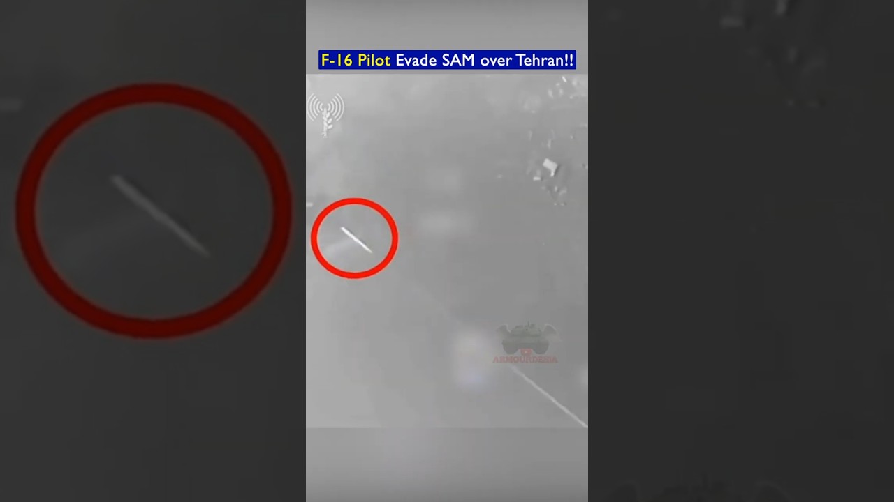 Israeli F-16 dodging surface-to-air missiles over Tehran!