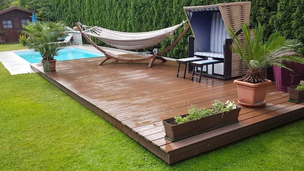 automatische Poolabdeckung mit Absenkung / automatic pool cover with lowering