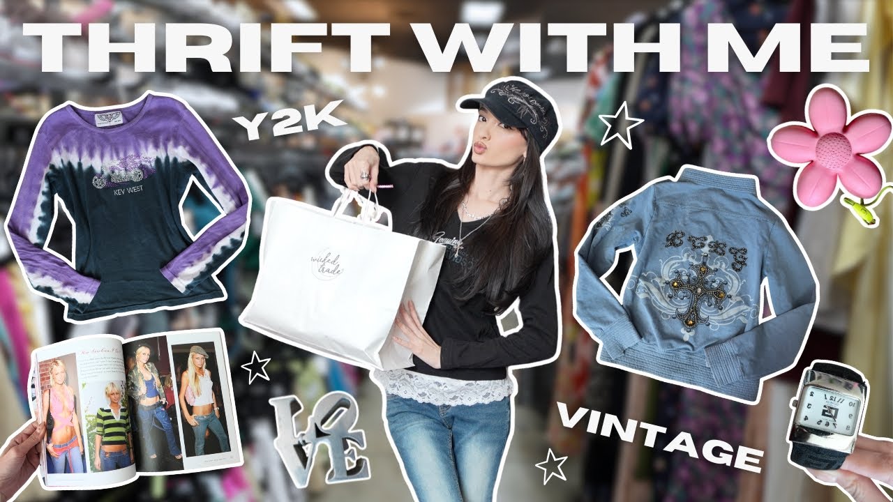 THRIFT WITH ME for my new 2026 wardrobe 💕 (Y2K tops + cute room decor!)