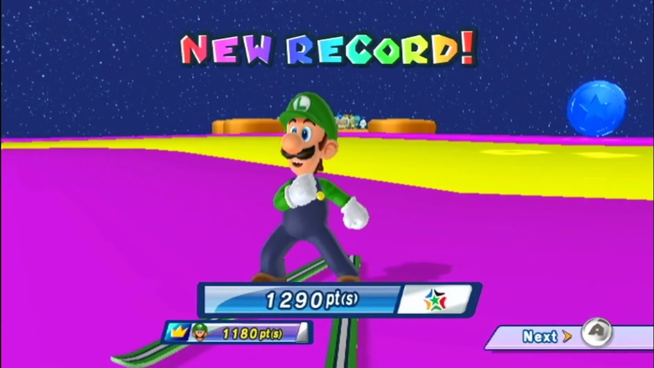 1290 pts (PB) Dream Ski Jumping (Luigi) Mario & Sonic at the Olympic Winter Games Vancouver 2010