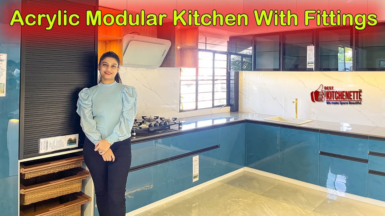 where to find all fittings of  acrylic modular kitchen in nashik with tendem drawers @hettich