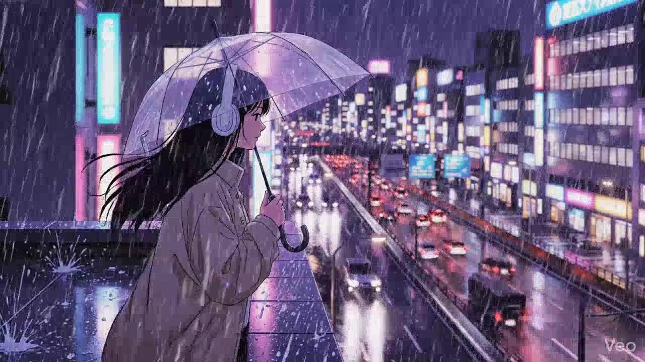 Tokyo Neon Rain 🌧️ Lofi Chillhop Study Session