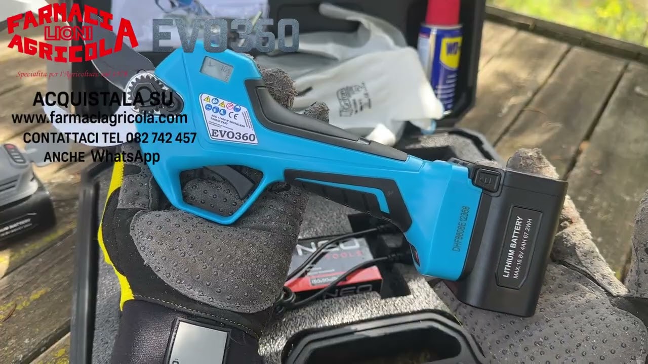 EVO360 forbici da potatura professionali a batteria per vigneto oliveto recensione prova in campo