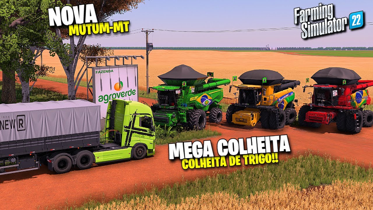 MEGA COLHEITA Em NOVA MUTUM-MT - Farming Simulator 22 - Mapa Fazenda Agro Verde