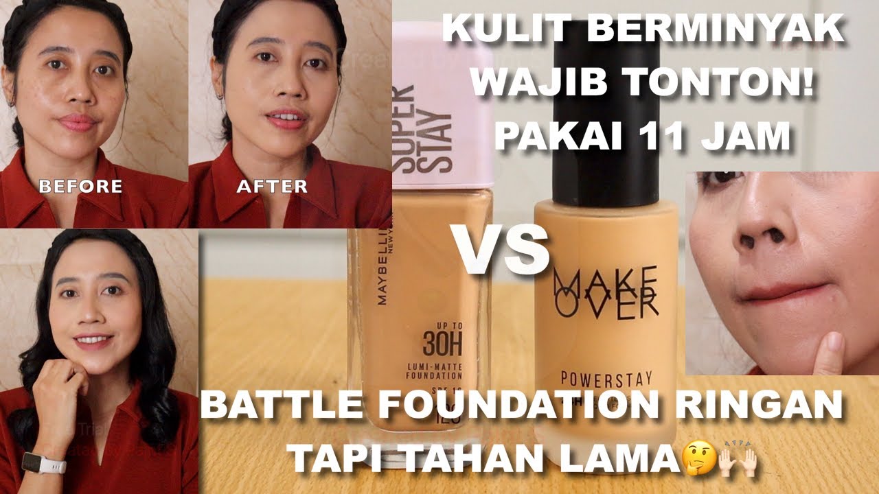 BATTLE MAKE OVER WEIGHTLESS LIQUID FOUNDATION VS MAYBELLINE LUMI MATTE FOUNDATION | Maria Soelisty