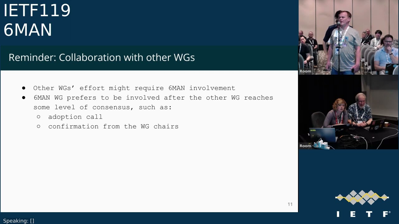IETF 119: IPv6 Maintenance (6MAN) 2024-03-21 03:00