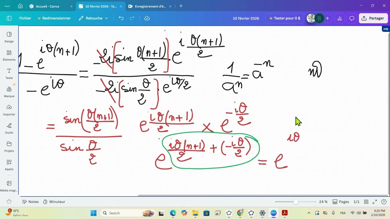 1-Exercice 24 Page 31 Nombres Complexes et Formes Trigonométrique et Exponentielle Bac 4éme