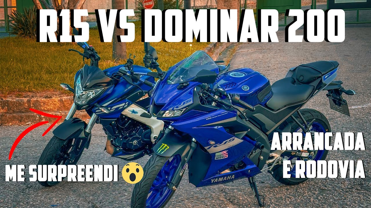 Yamaha R15 vs Bajaj Dominar 200 | Acelerando tudo que dá