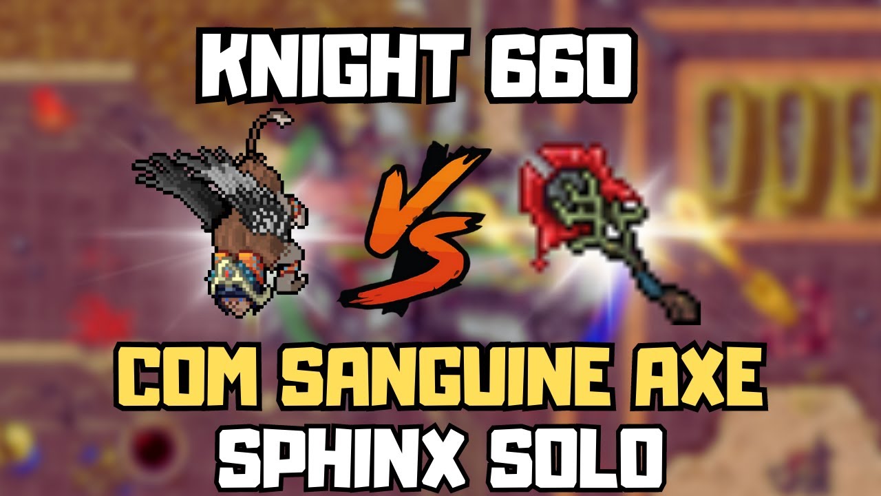 TIBIA - EK 670 CAÇANDO COM O NOVO AXE BIS NAS SPHINX - MT XP ?