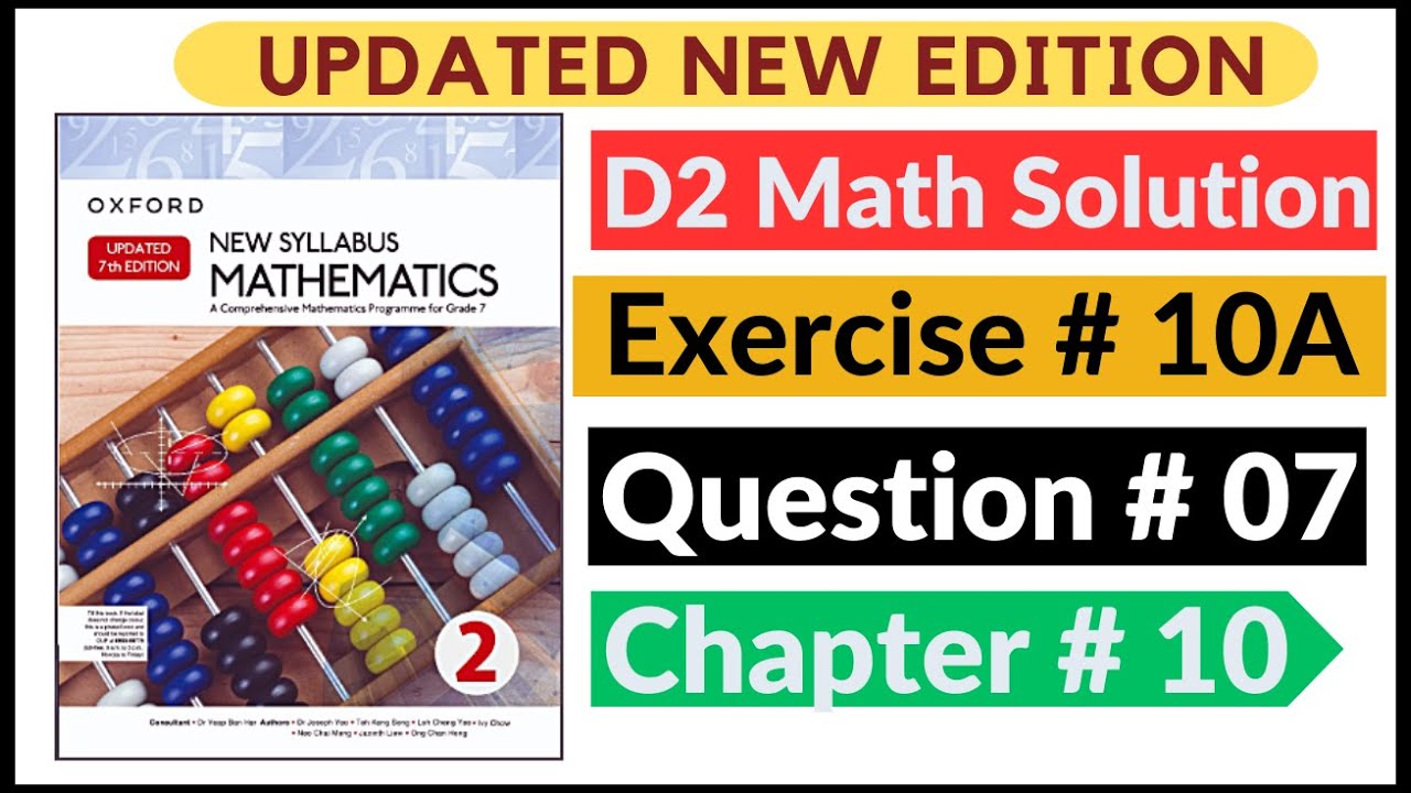 Exercise 10a Question # 07 d2 Math's New Updated Edition Oxford New Syllabus | Chapter 10  Book 2 |